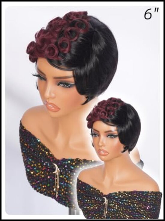 Short Pixie Cut Human Hair Wig Glueless Wear And Go 180% Density Curly Pixie